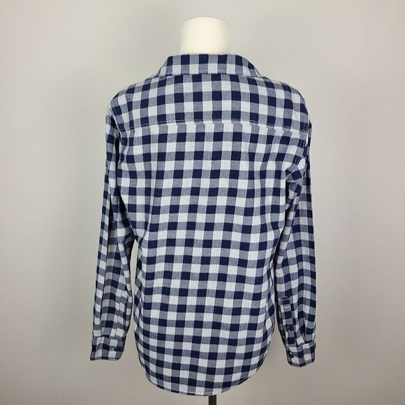 Aeropostale Navy Blue & Gray Check Plaid Button Down Shirt Small - Picture 8 of 16